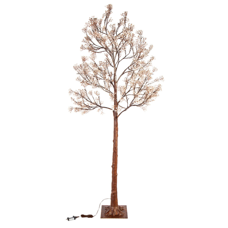 Indoor/Outdoor Electric Lighted Faux Gypsophila Twig Tree, 6' Tall, 46.46"x4.72"x9.25"inches