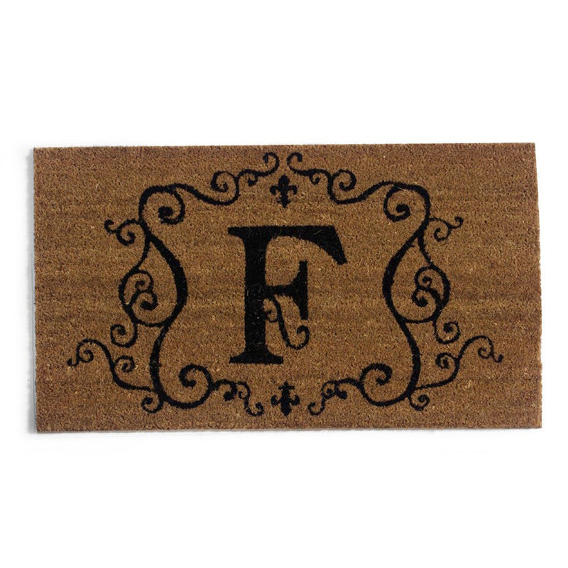 Evergreen Flag Monogram Coir Doormat Insert - F