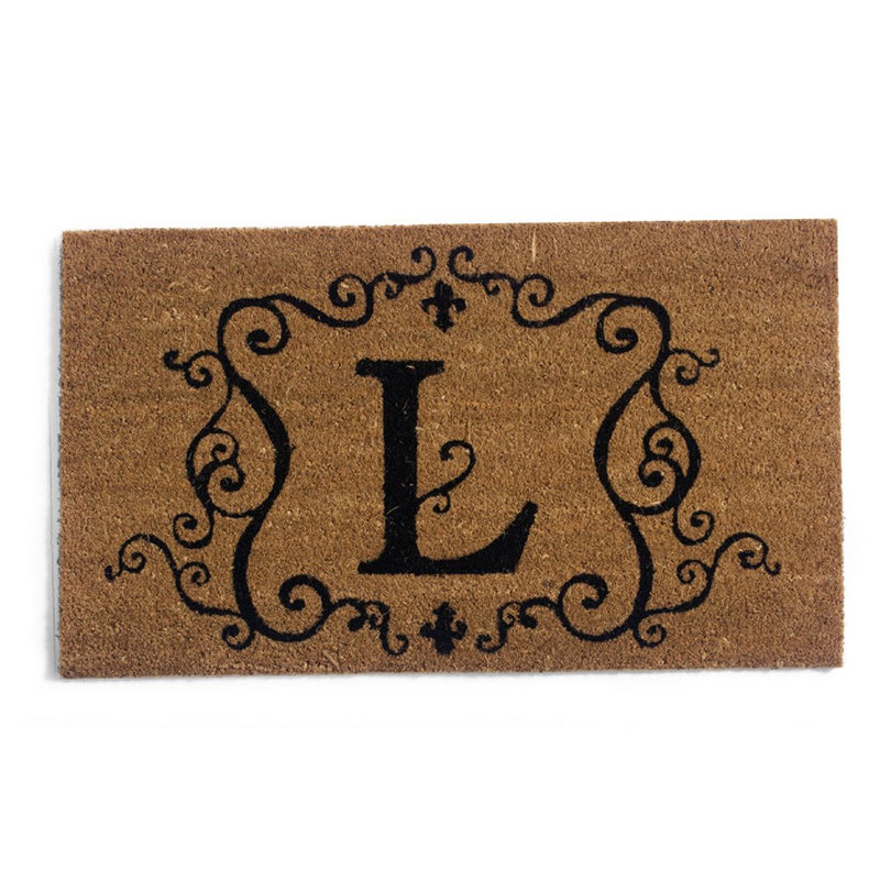 Monogram "L",Coir Floormat,28x16 Inches