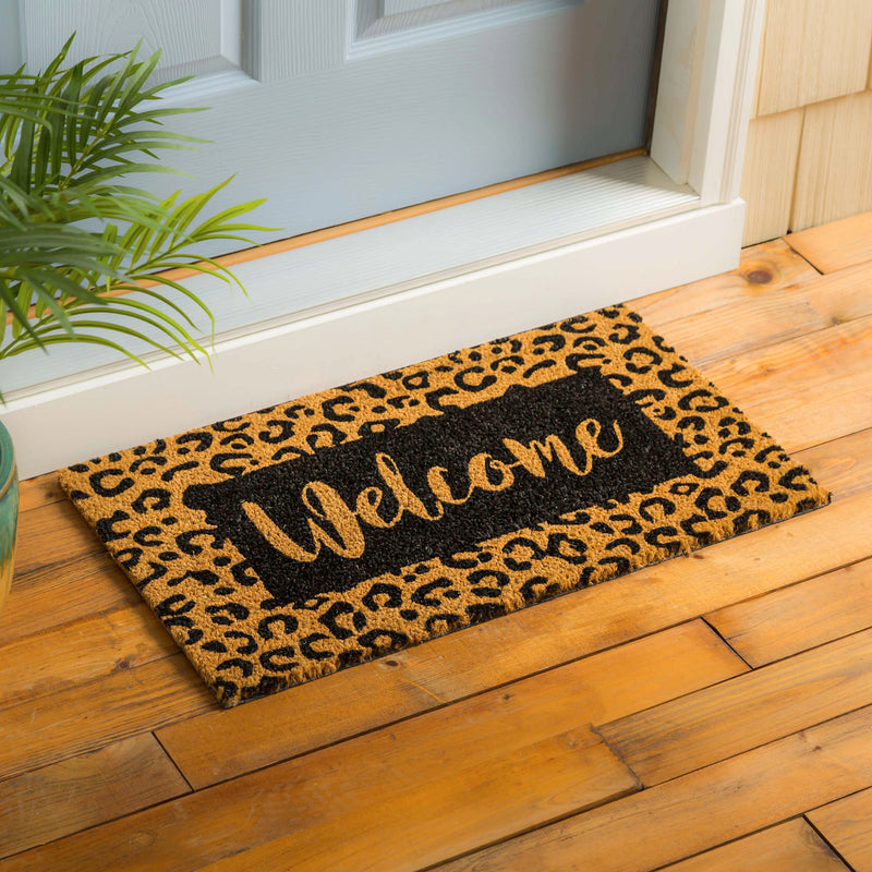 Evergreen Floormat,Animal Print Welcome Coir Mat,28x0.56x16 Inches