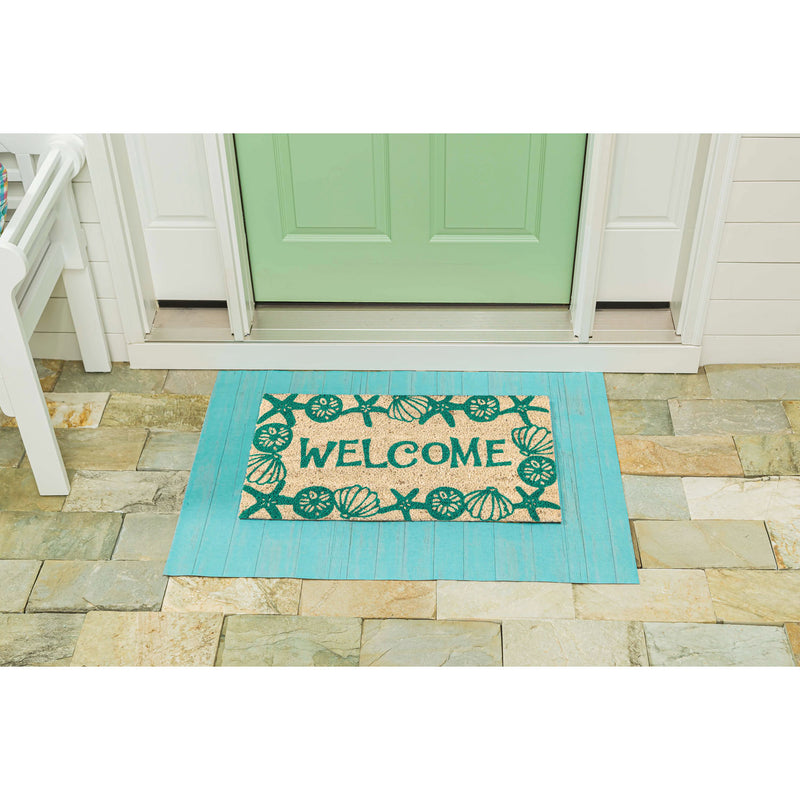 Seashell Framed Welcome Coir Mat,2rm1087