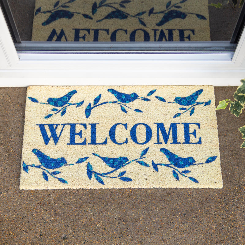 Evergreen Floormat,Welcome Birds Coir Mat,0.56x28x16 Inches