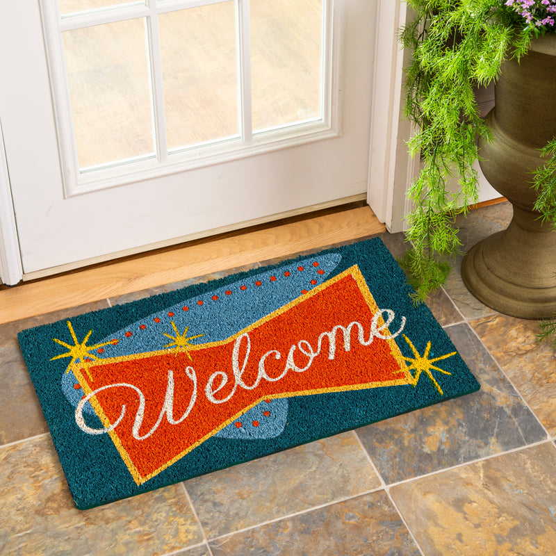 Vintage Welcome Coir Mat,2rm1174