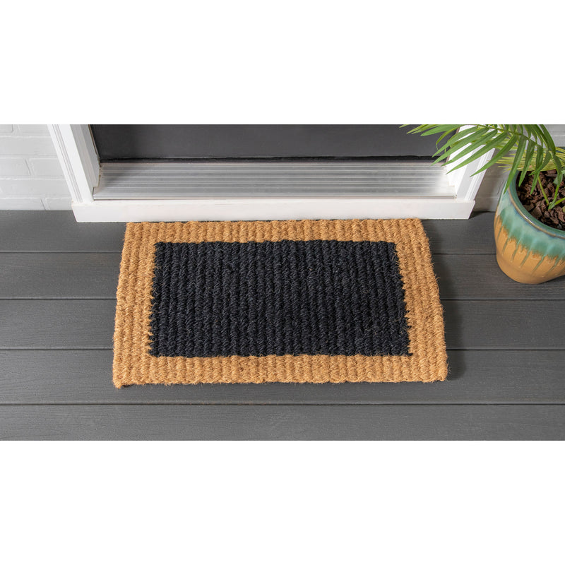 Evergreen Floormat,Natural Coir and Black Woven Mat, 3 Asst,30x0.79x18 Inches