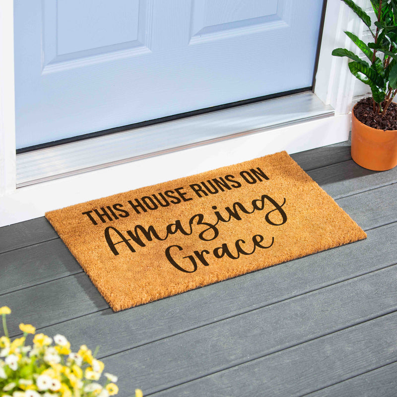 This House runs on Amazing Grace Coir Mat,2rm1309