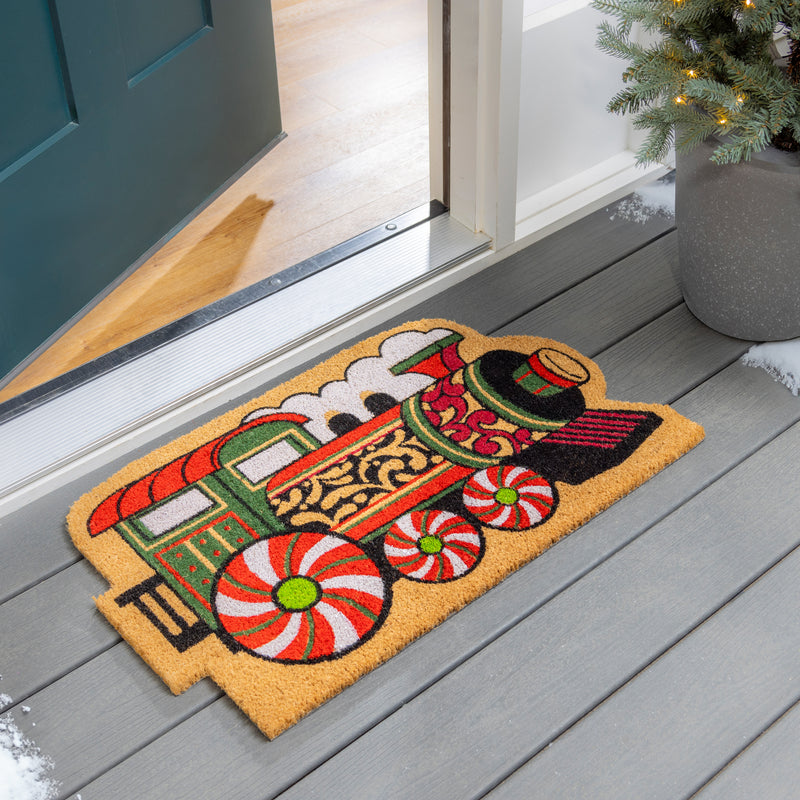 Home for the Holiday Shaped Coir Mat,2rm1396