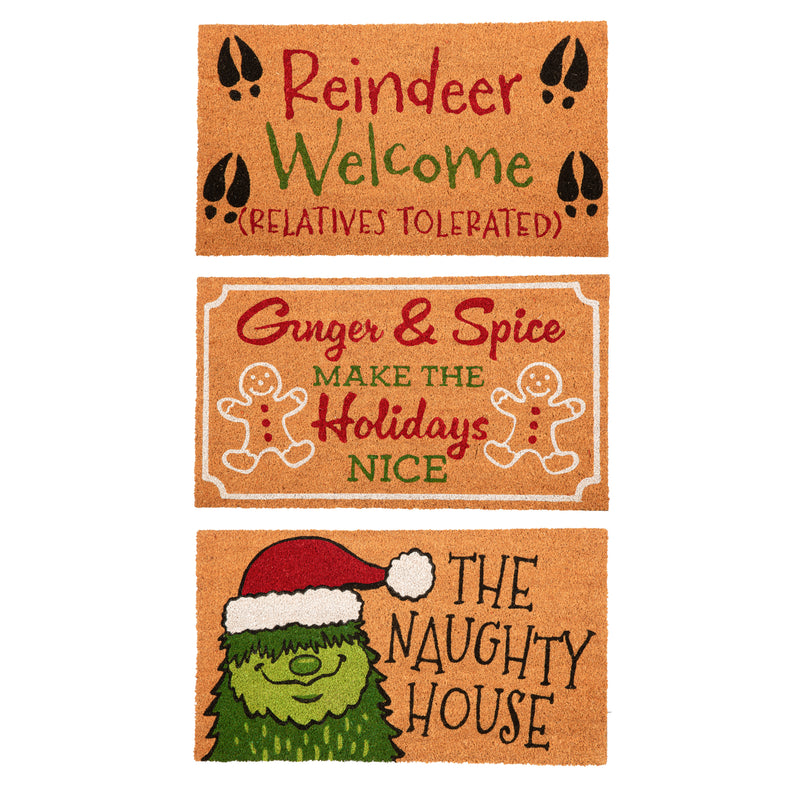 Evergreen Floormat,Festive Festivity Coir Mat,28x0.56x16 Inches