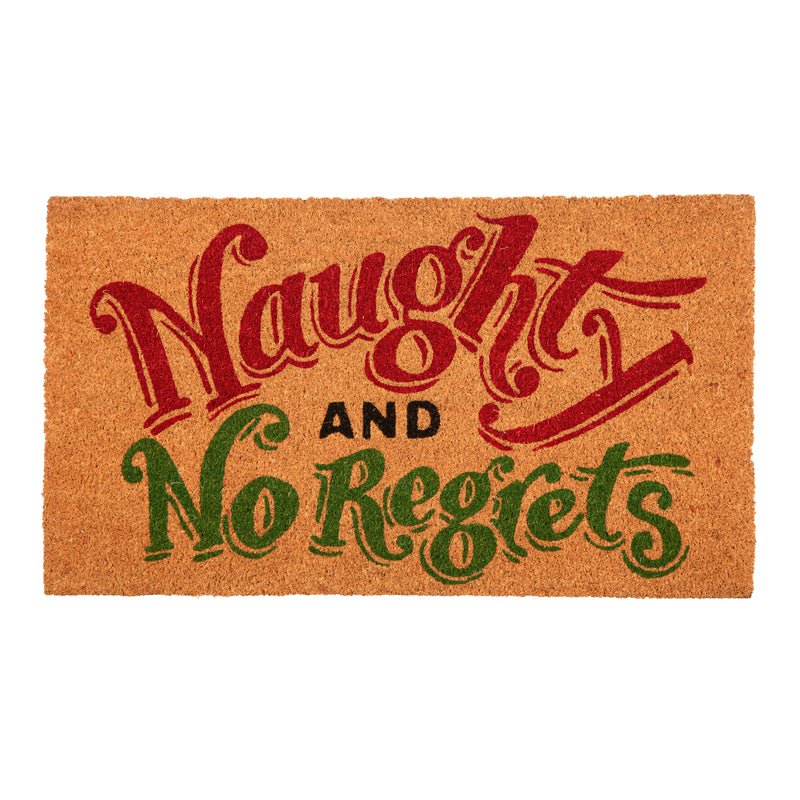 Evergreen Floormat,The Naughty List Coir Mat,28x0.56x16 Inches