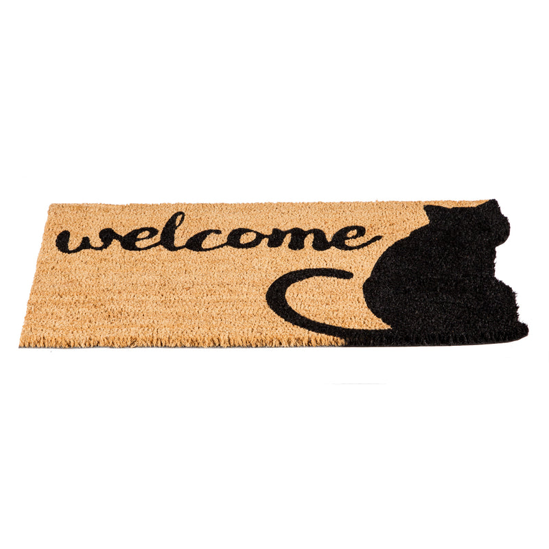 Cat Welcome Shaped Coir Mat,2rm479