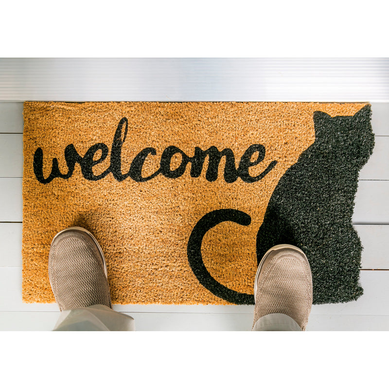 Cat Welcome Shaped Coir Mat,2rm479