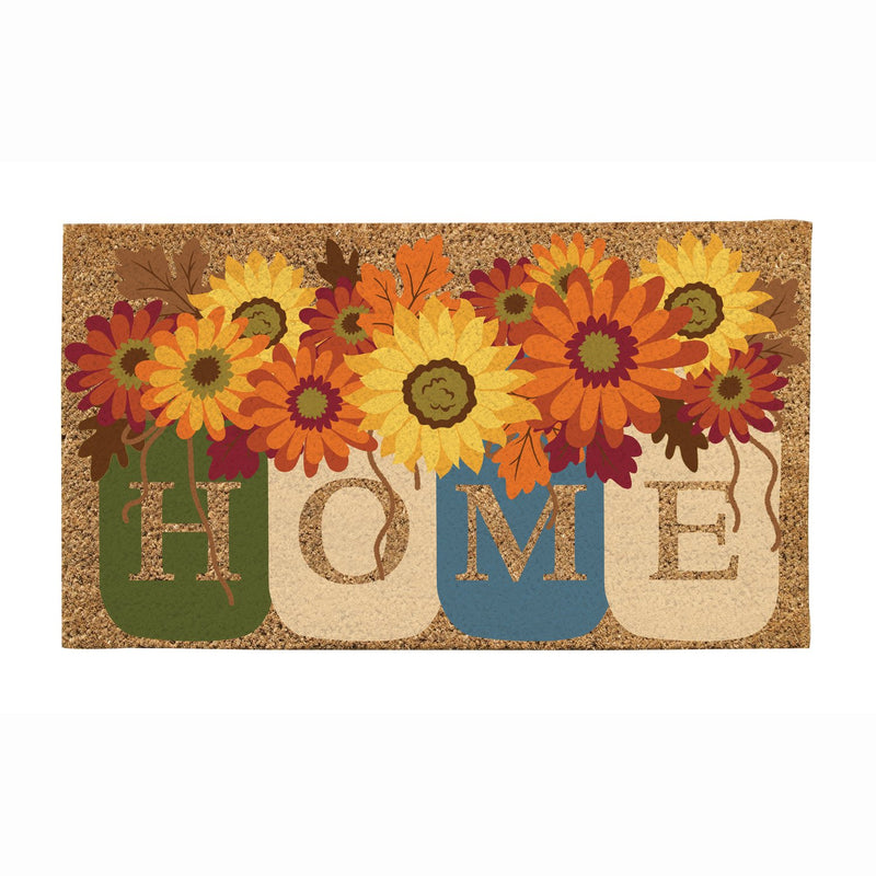 Fall Home Mason Jars Coir Mat,2rm608