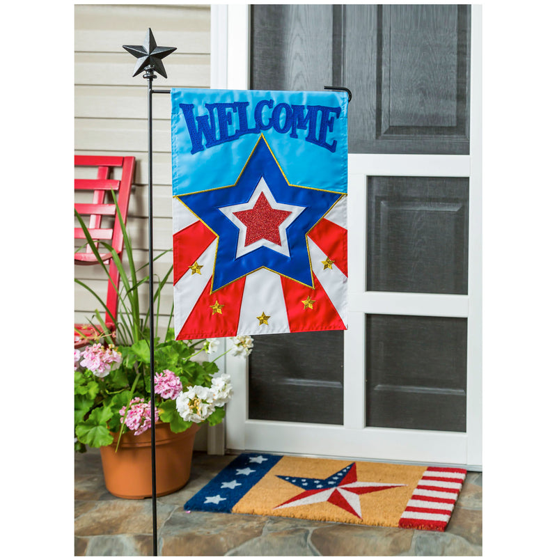 Patriotic Star Coir Mat,2rm696