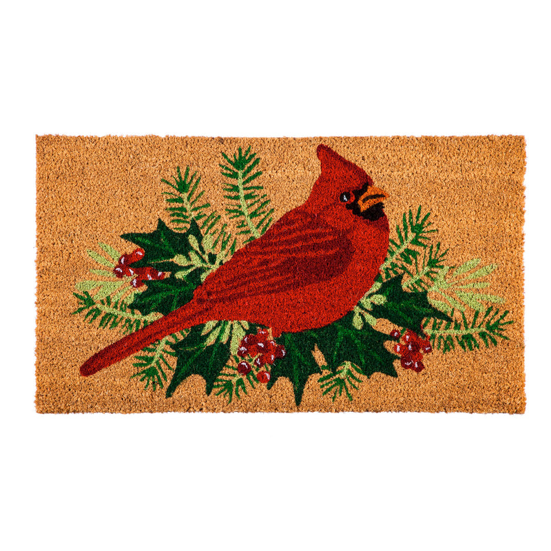 Winter Cardinal Coir Mat,2rm709