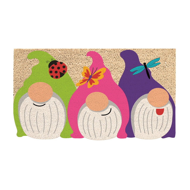 Portly Garden Gnomes Shaped Coir Mat,2rm767