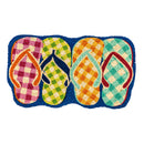Plaid Flip Flops Shaped Coir Mat,2rm784