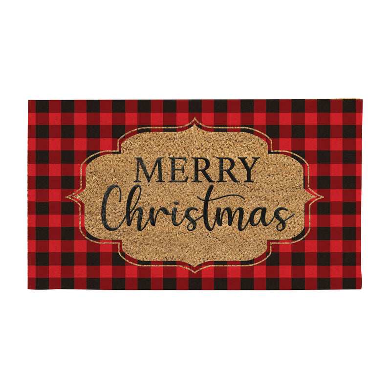 Evergreen Floormat,Buffalo Check Christmas Coir Mat,28x0.56x16 Inches