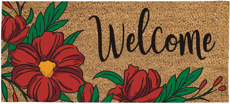 Spring Floral Welcome Flocked Sassafras Coir Switch Mat,2rmc1281lm