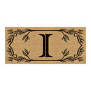 Monogram Flocked Sassafras Coir Switch Mat, Letter I,2rmc1288si