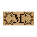 Monogram Flocked Sassafras Coir Switch Mat, Letter M,2rmc1288sm