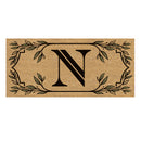 Monogram Flocked Sassafras Coir Switch Mat, Letter N,2rmc1288sn