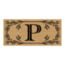 Monogram Flocked Sassafras Coir Switch Mat, Letter P,2rmc1288sp