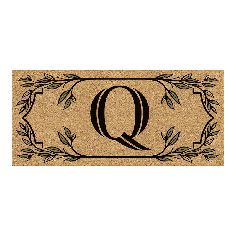 Monogram Flocked Sassafras Coir Switch Mat, Letter Q,2rmc1288sq