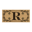 Monogram Flocked Sassafras Coir Switch Mat, Letter R,2rmc1288sr