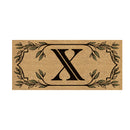 Monogram Flocked Sassafras Coir Switch Mat, Letter X,2rmc1288sx