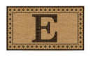 Monogram Flocked Coir  Vintage Tile Mat, Letter E,2rmc1296me