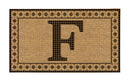 Monogram Flocked Coir  Vintage Tile Mat, Letter F,2rmc1296mf