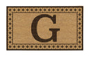 Monogram Flocked Coir  Vintage Tile Mat, Letter G,2rmc1296mg
