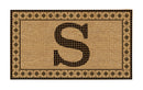 Monogram Flocked Coir  Vintage Tile Mat, Letter S,2rmc1296ms