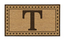 Monogram Flocked Coir  Vintage Tile Mat, Letter T,2rmc1296mt