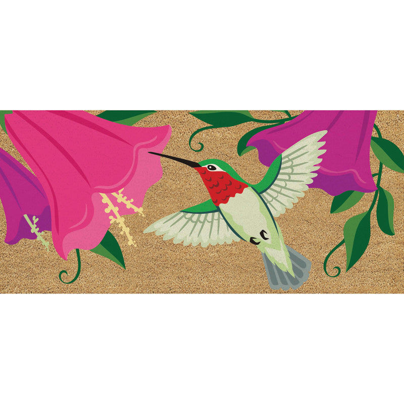 Fluttering Hummingbird Flocked Coir Sassafras Switch Mat,2rmc1348s