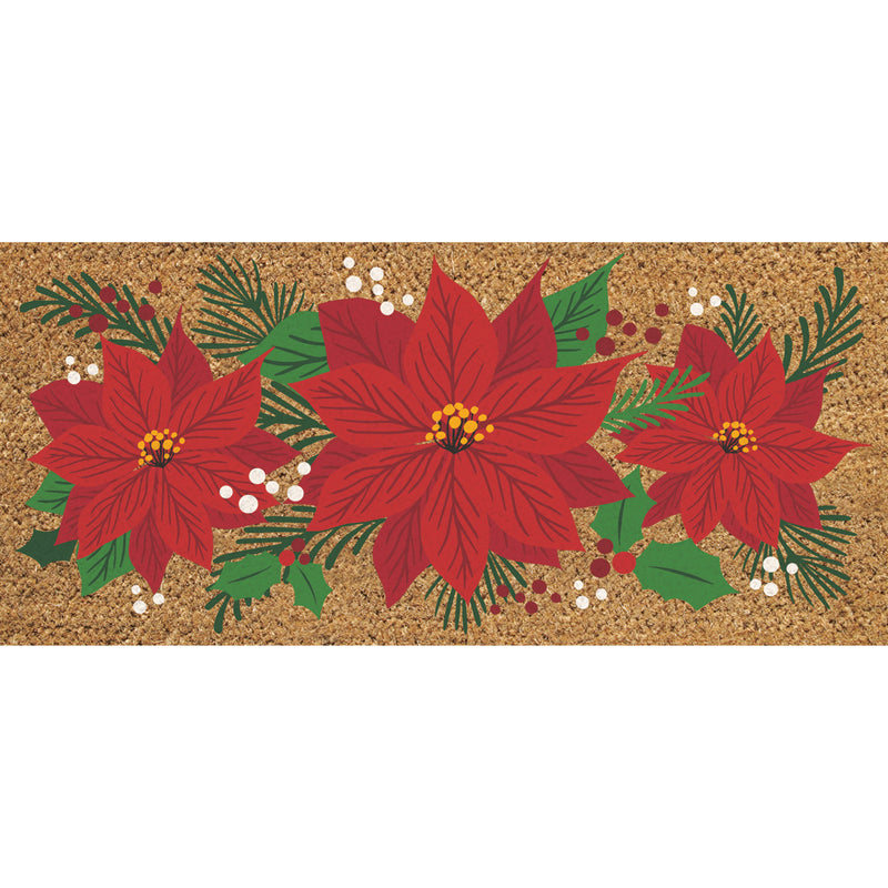 Poinsettia Bouquet Flocked Coir Sassafras Switch Mat,2rmc1386s