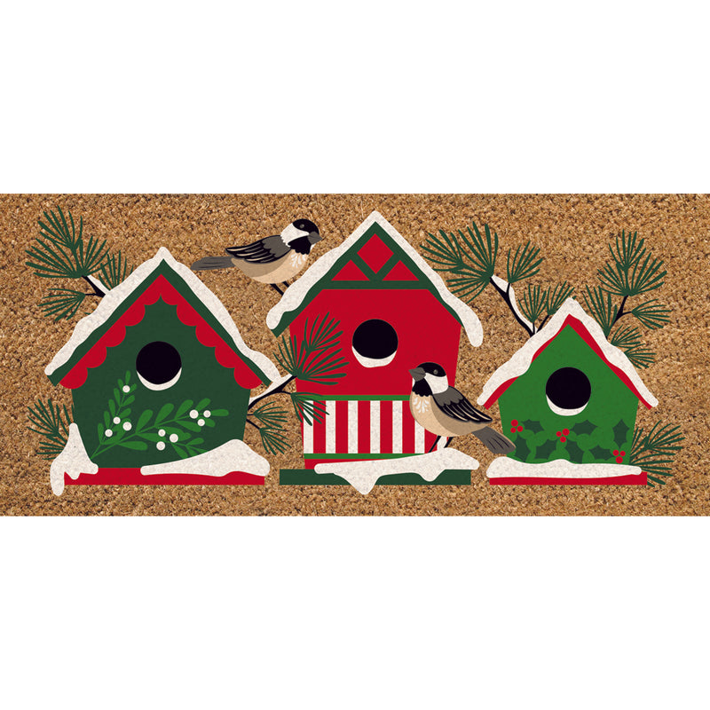 Winter is Here Bird Houses Flocked Coir Sassafras Switch Mat,2rmc1390s