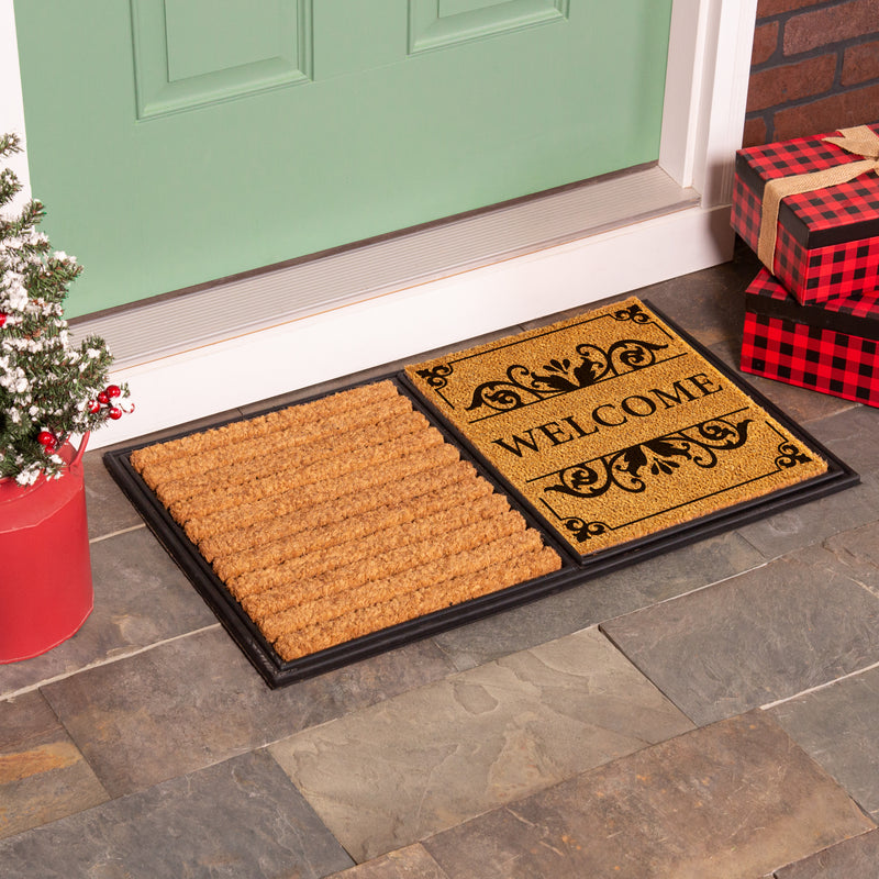 Evergreen Floormat,Interchangeable Coir Mat and Boot Scraper Tray,30x1x18 Inches