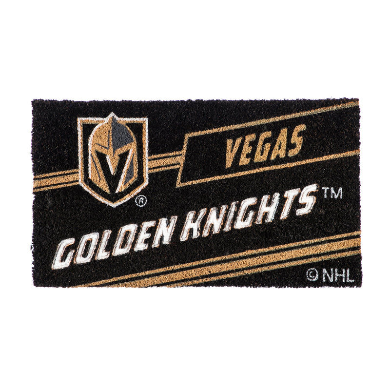 Evergreen Floormat,Las Vegas Golden Knights, Coir Punch Mat,28x16x0.56 Inches