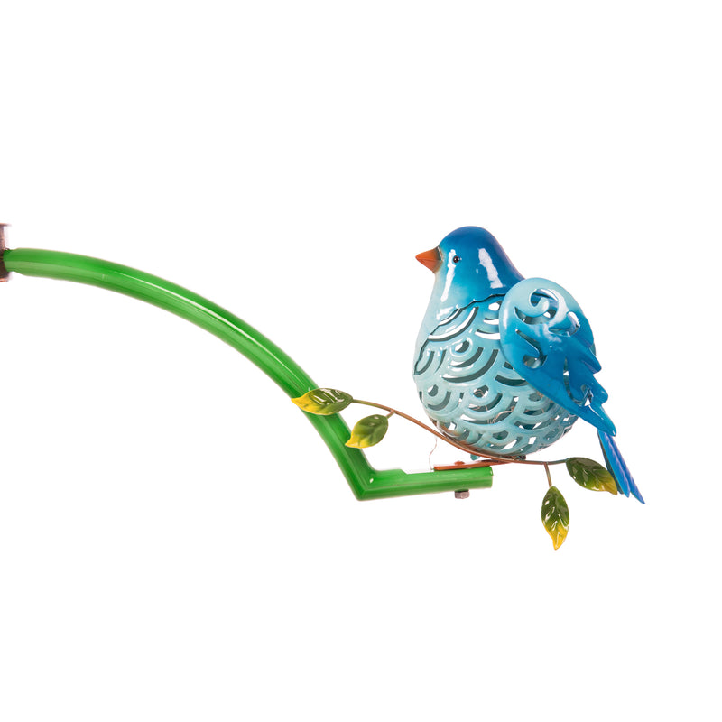 Evergreen Chasing White Light Solar Balancer Garden Stake, Blue Bird, 29.1''x 3.4'' x 34.3'' inches