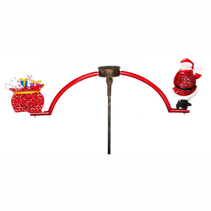 Chasing White Light Solar Balancer Garden Stake, Santa and Presents,2sp5918