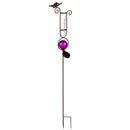 43.7"H Solar Rain Gauge Garden Stake, Pink,2sp6157cs