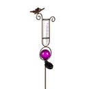 44.5"H Solar Rain Gauge Garden Stake, Pink,2sp6157c