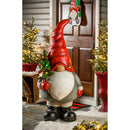 55"H Solar Holiday Gnome Statement Garden Statuary, 24.41"x16.54"x55"inches