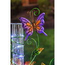 36.25"H Chasing Light Solar Rain Gauge Garden Stake, 2 ASST, Butterfly and Ladybug,2sp6770