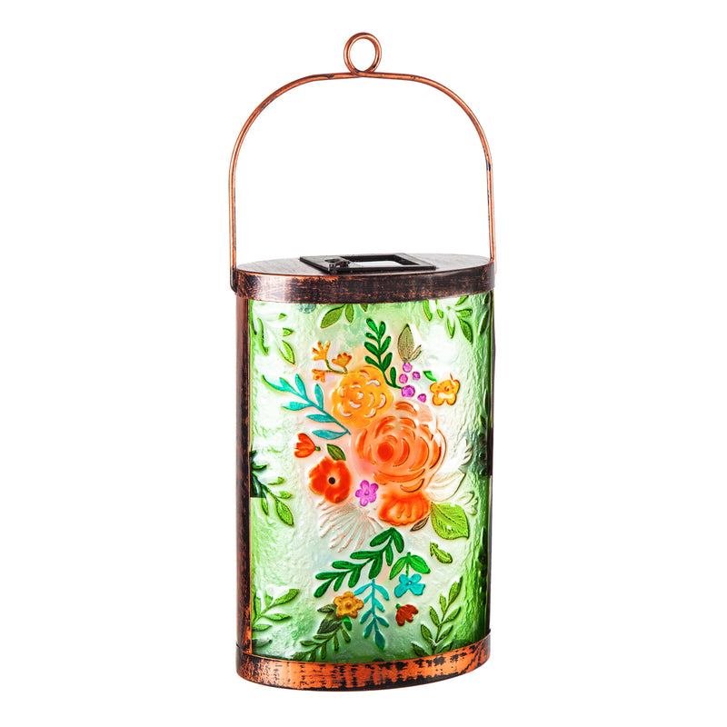 Handpainted Solar Glass Lantern, Floral Essence,2sp7106