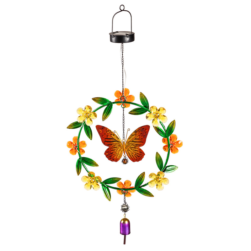 Solar Double Sided Hanging Décor, Butterfly with Florals,2sp7239