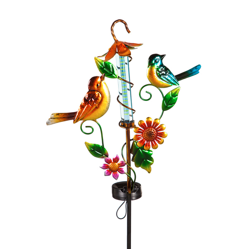 36"H Solar Drip Light Garden Stake with Vine and Flowers,  2 Asst, 8.5"x2"x36"inches