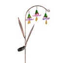 42"H Twinkling Light Solar Garden Stake, Trio of Glass Flowers, 2 Asst,2sp7260