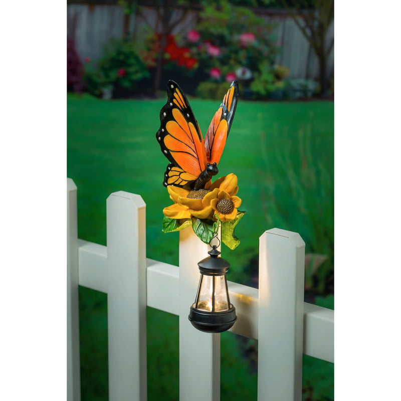 Fence Hanger with Solar Lantern, Butterfly,2sp7282