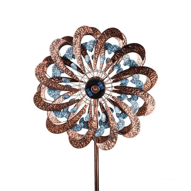 Solar Wind Spinner, Copper and Blue Patina Swirl,24"x10.25"x75"inches